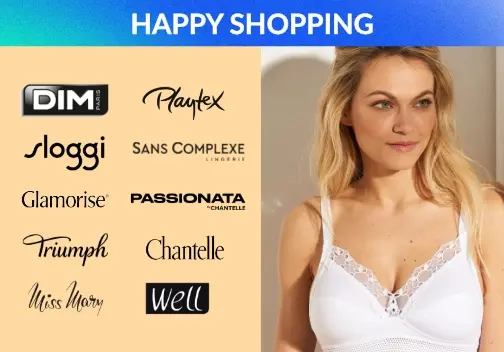Happy Shopping: tot -40% (1) op uw favoriete lingerie merken bij Blancheporte.