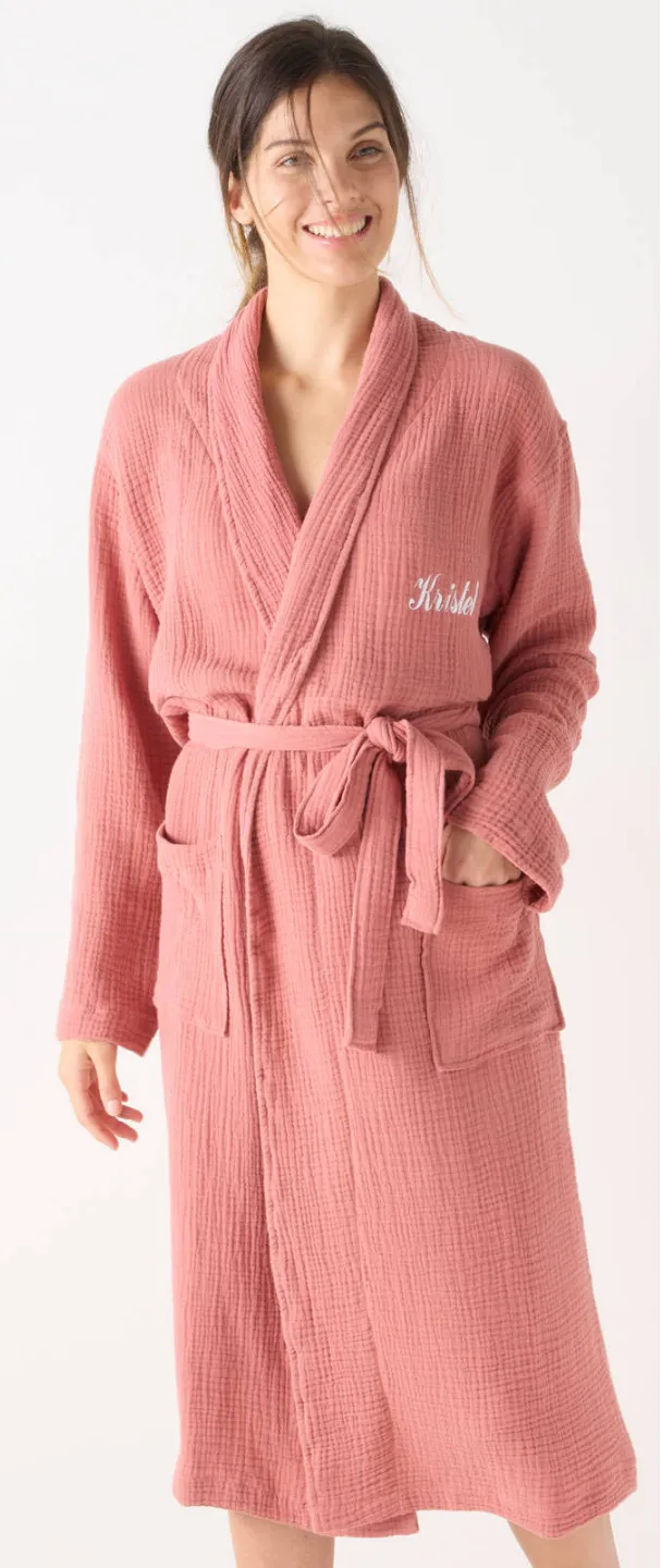 Unisex badjas met sjaalkraag, te personaliseren – tetrastof – Blog Blancheporte