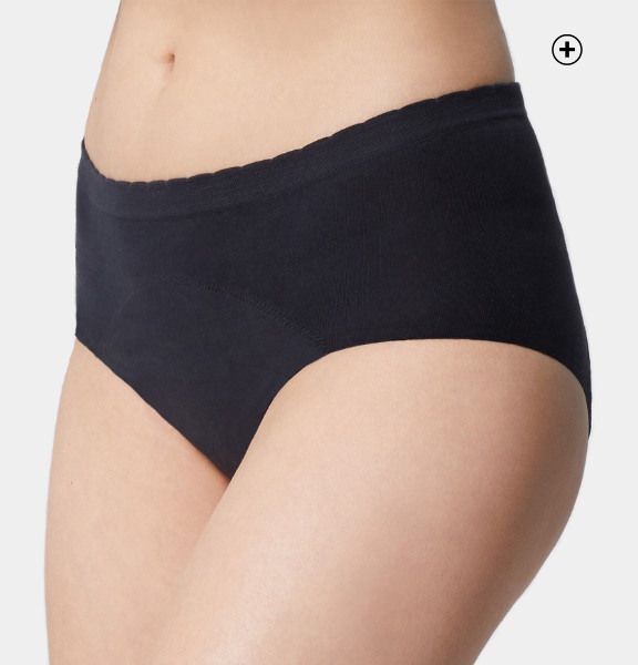 Culotte haute menstruelle Variance® Culotte haute menstruelle femme les Fleurs de Coton noir Variance® pas cher | Blancheporte
