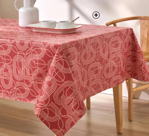 Nappe toile cirée imprimé courbes, parfaite pour une table tendance printemps été 2025 | Blancheporte