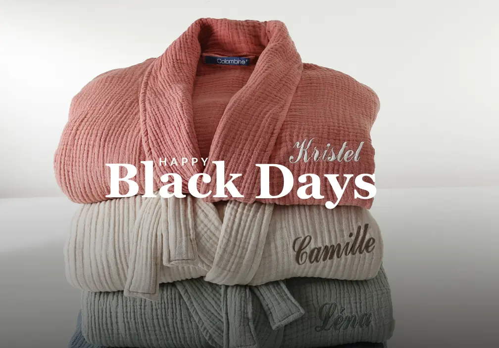 Happy Black Days : profitez de toute notre broderie personnalisable sur le linge de maison