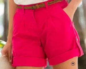 Bermuda-short met verstelbare lengte in framboosroze, goedkoop | Blancheporte