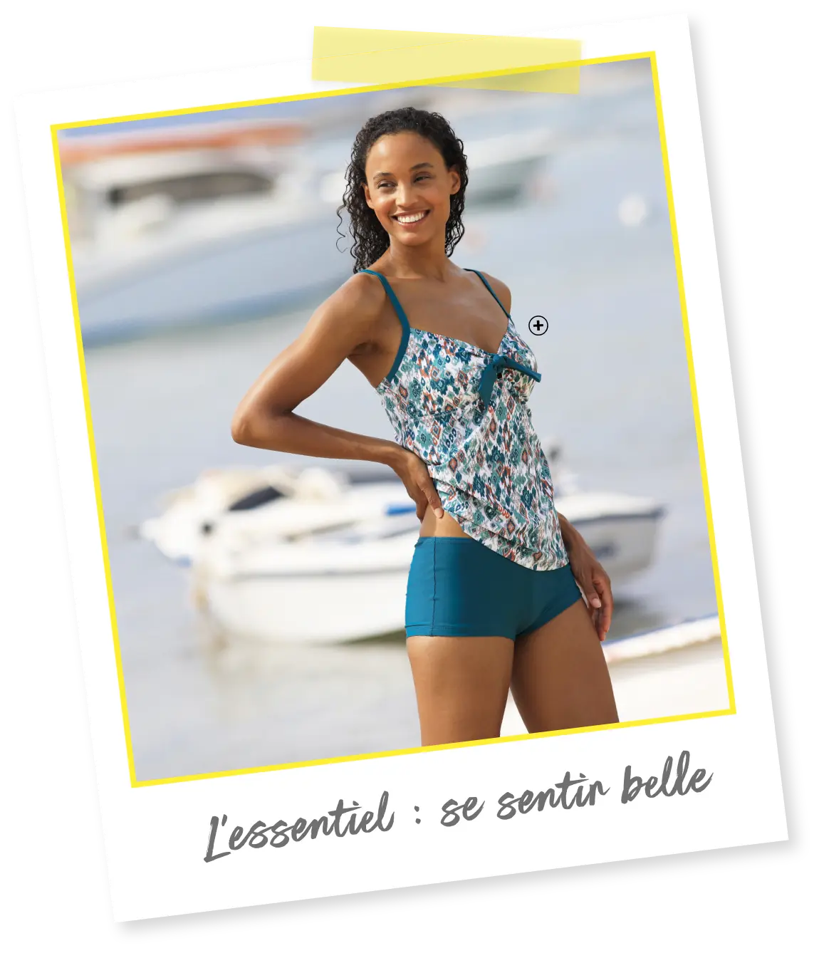 Haut de tankini imprimé Tanza, parfait pour sublimer une forte poitrine | Blancheporte
