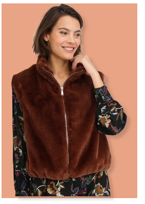 Mouwloos vest met rits, fluffy materiaal - Blancheporte Blog