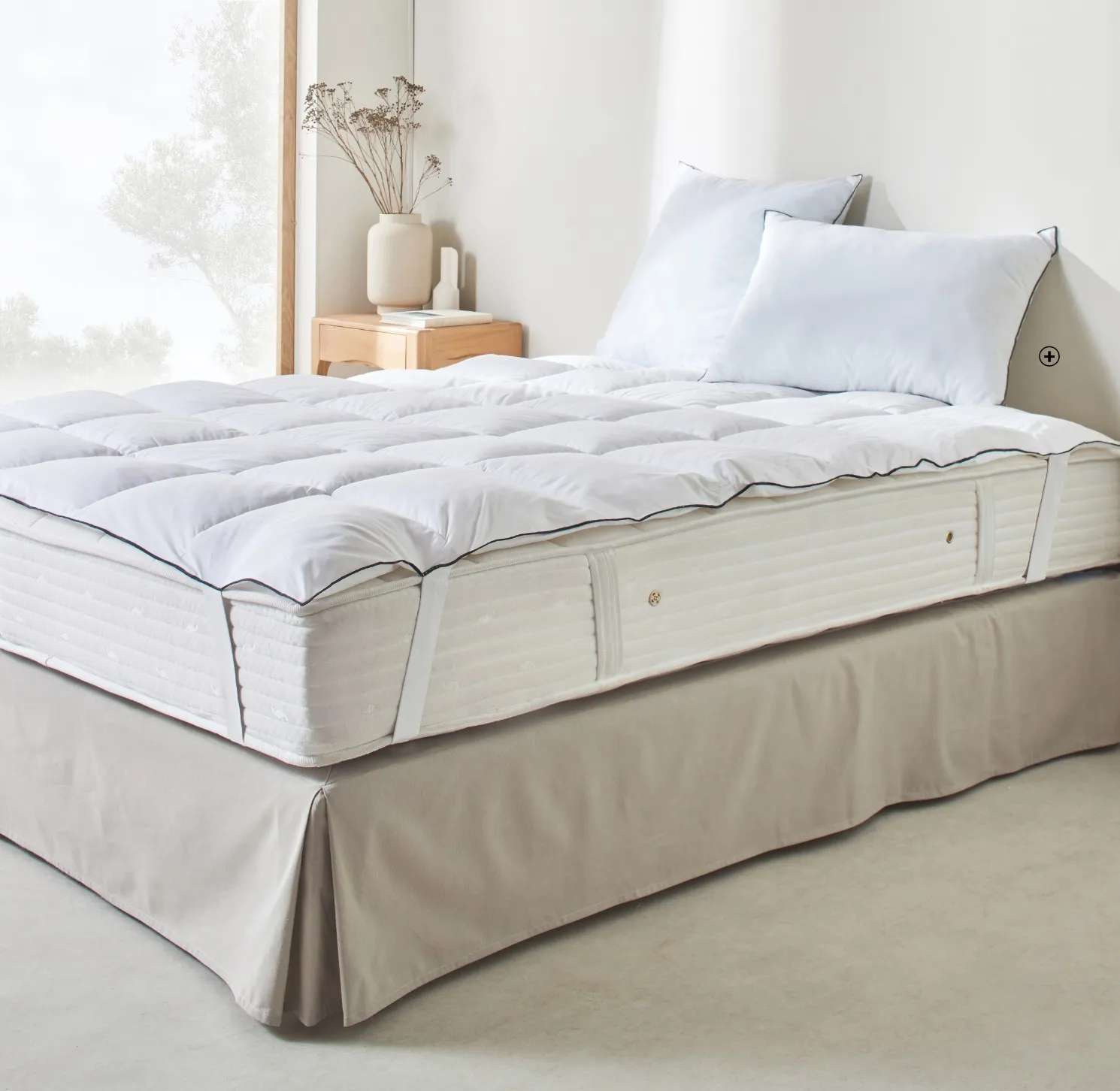Surmatelas confort fabriqué en France Edona® 400g/m² blanc pas cher | Blancheporte