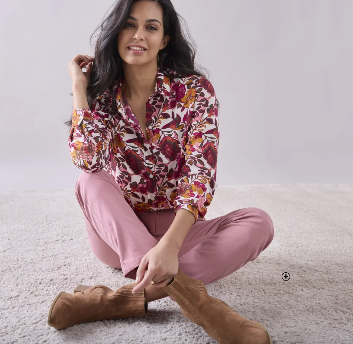 Chemisier boutonné à imprimé fleurs, idéal pour un look féminin et élégant | Blancheporte