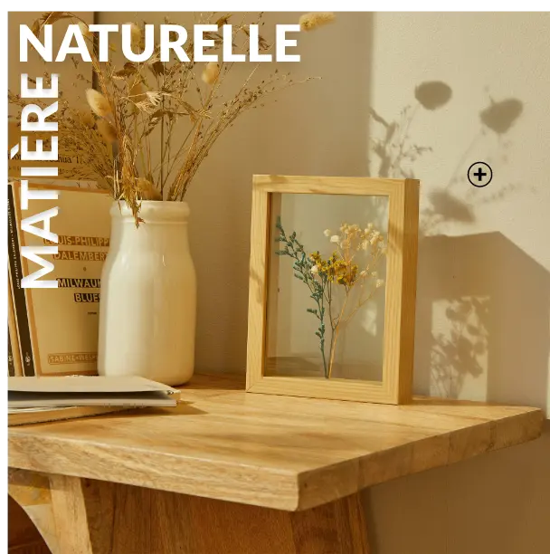 Cadre déco avec fleurs séchées, parfait pour un intérieur vintage et naturel | Blancheporte