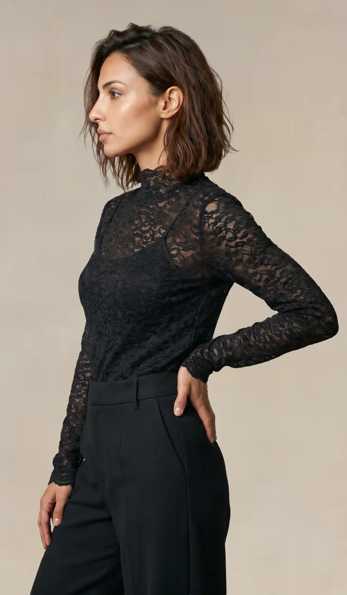 T-shirt met hoge hals, reliëfkanten – Blancheporte-blog