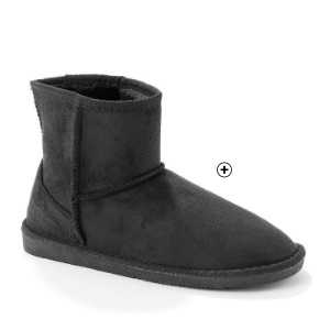 Gevoerde, zwarte laarzen voor dames met platte hak, goedkoop | Blancheporte