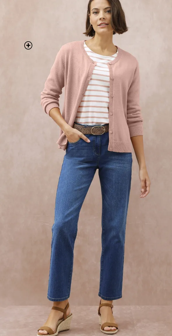 Rechte, verwassen jeans met 5 zakken - Blancheporte