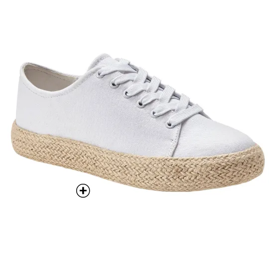 Sneakers met sleehak en koordzool, zomerse touch om met een jurk te associëren | Blancheporte