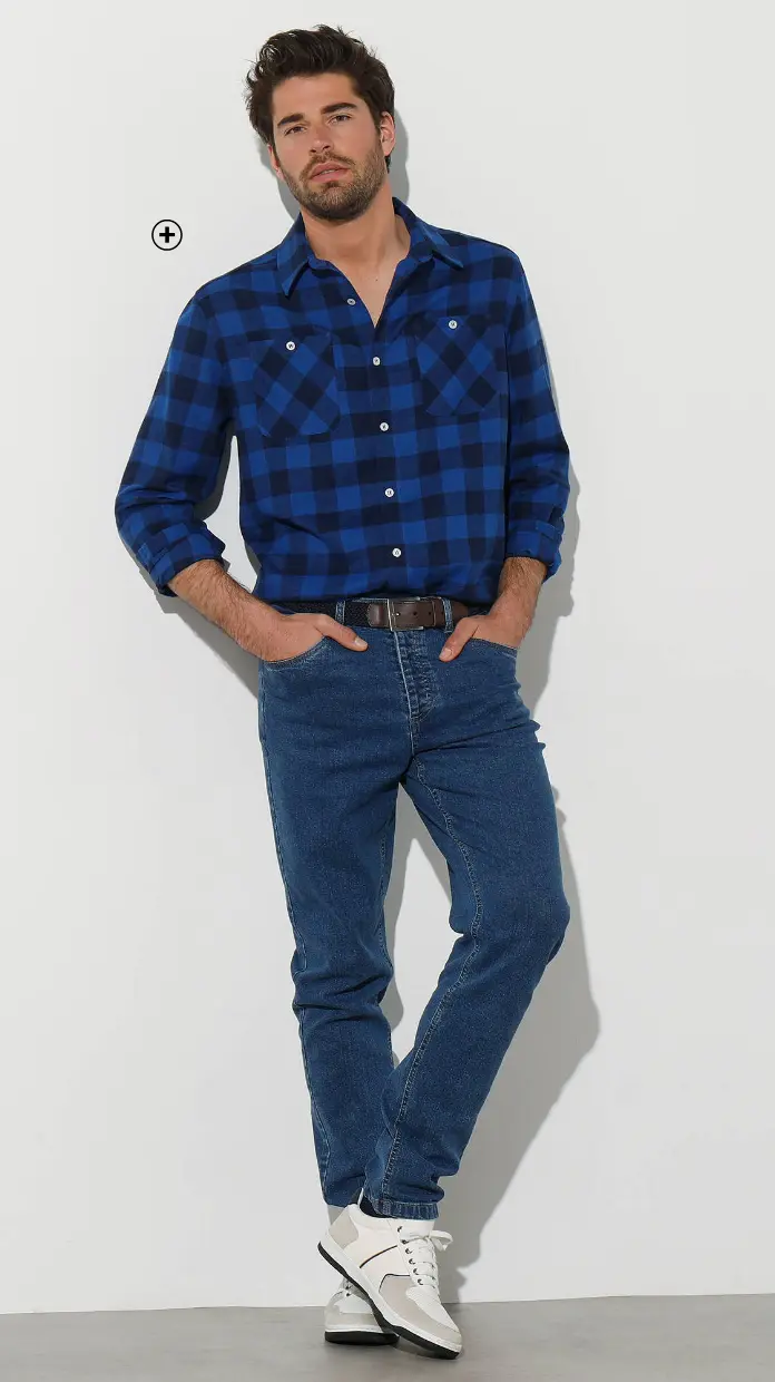 Chemise en flanelle à carreaux écossais, idéale pour un look maison décontracté | Blancheporte