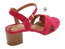 Sandales à talons en croûte de cuir certifié LWG | chaussures morphologie | Blancheporte