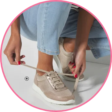Baskets lacées spécial pieds sensibles en tissu extensible - irisé | chaussures morphologie | Blancheporte