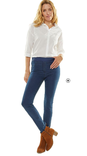 Jegging femme denim taille élastiquée petite taille pas cher | Blancheporte