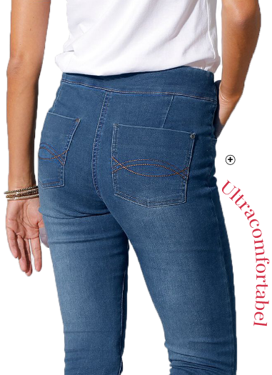 Jegging femme fuselé ultra stretch maille effet jean pas cher | Blancheporte