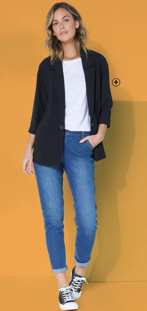 Veste noire fluide manches 3/4 - Blog Blancheporte