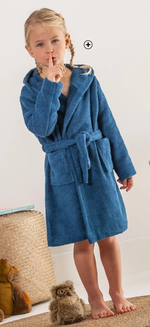 Peignoir de bain Colombine des Petits® enfant chouki en coton Oeko-Tex® bleu pas cher | Blancheporte