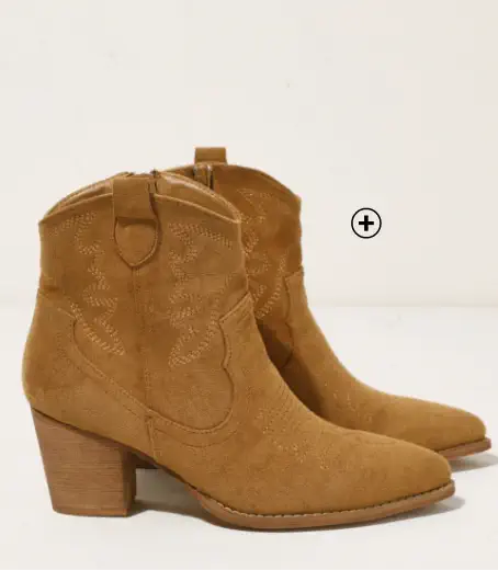 Boots style western en cuir, pour un look bohème chic avec une robe longue - Blancheporte