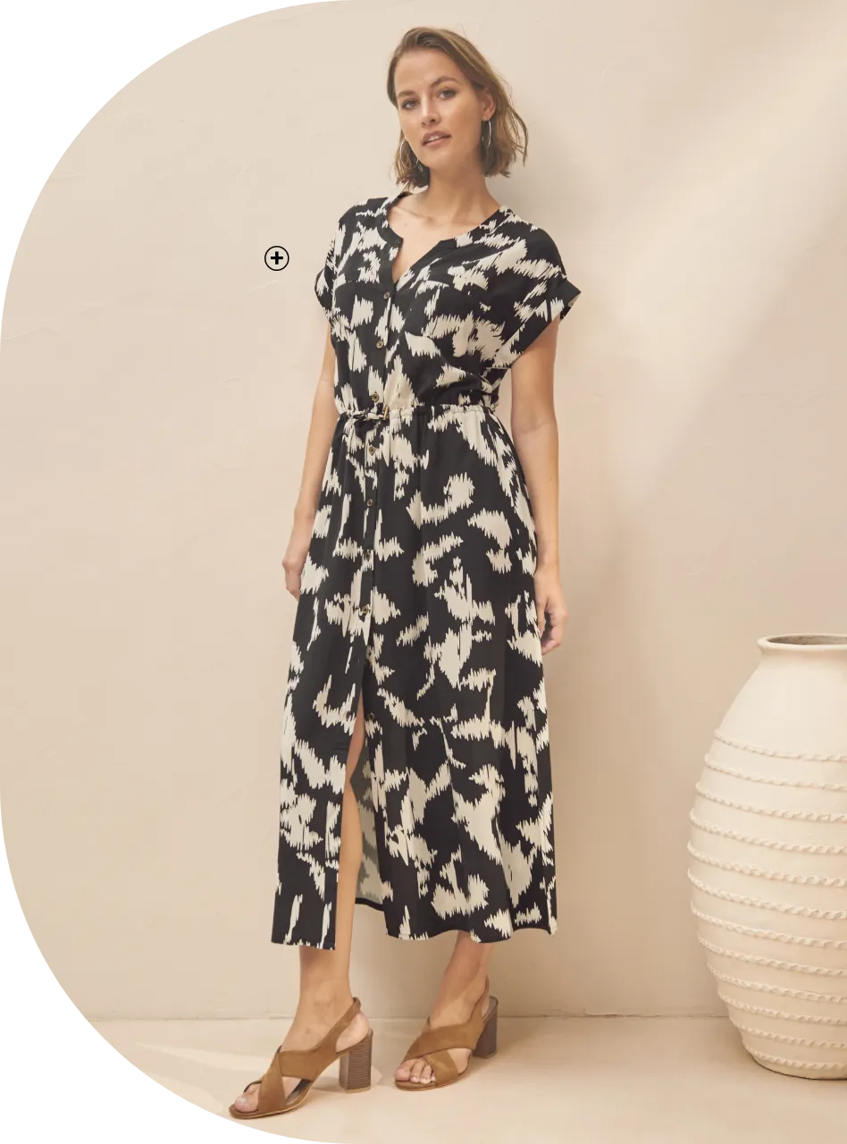 Robe saharienne imprimée, manches courtes et indémodable | Blancheporte