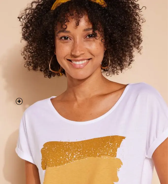 Boxy T-shirt met arty print in jerseytricot | trendy in T-shirt | Blancheporte
