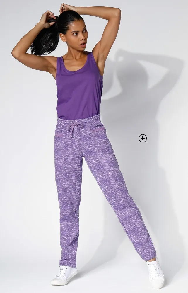 Jogging femme en molleton violet pour tenue de sport pas cher | Blancheporte