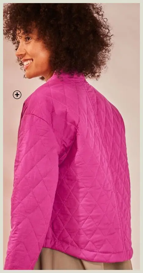 Veste de mi saison femme matelassée à col kimono rose pas cher | Blancheporte