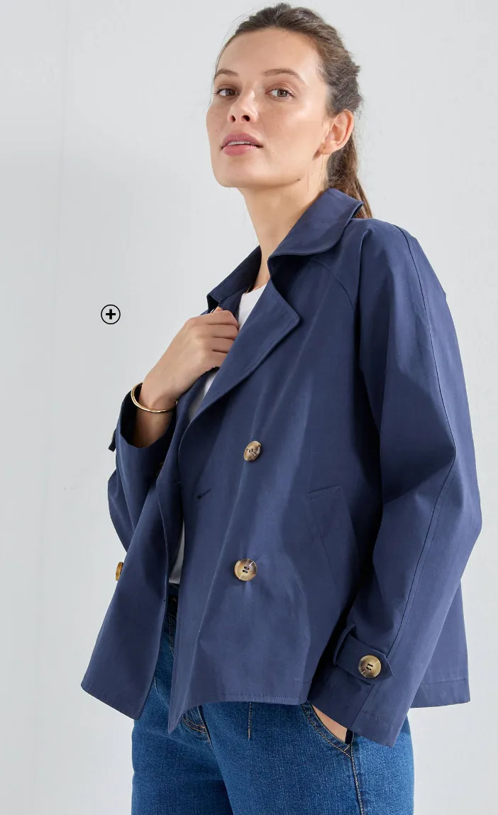 Trench court bleu marine - Blog Blancheporte