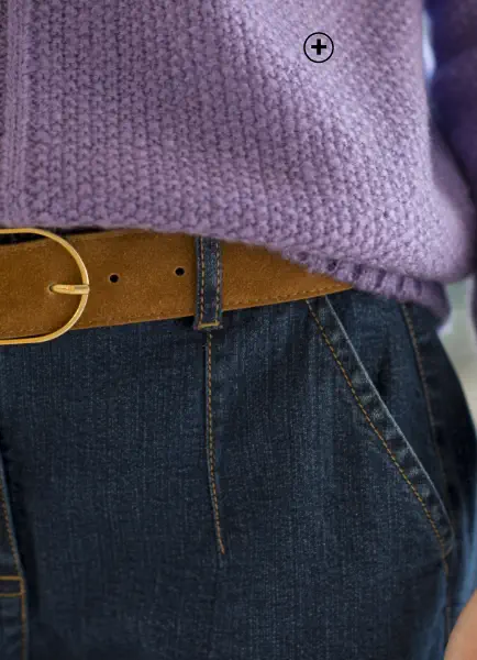 Pull col rond en maille fantaisie, parfait pour adopter les couleurs tendances automne hiver 2024 - Blancheporte