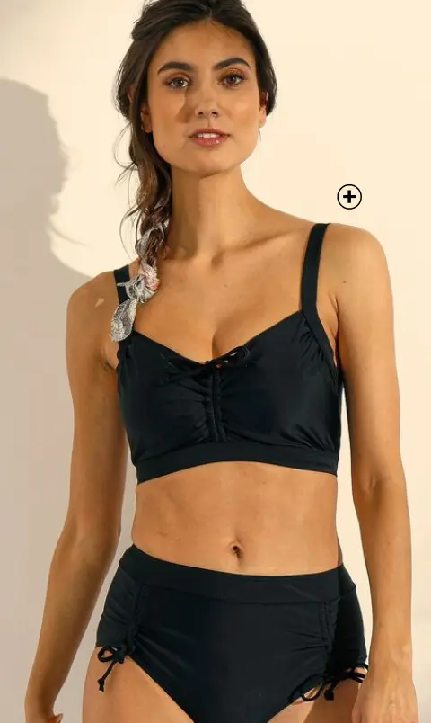 Maillot de bain 2 pièces post-opératoire noir | Blancheporte