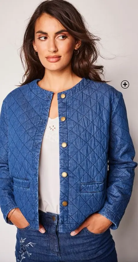 Veste en jean de mi saison femme matelassée bleu pas cher | Blancheporte