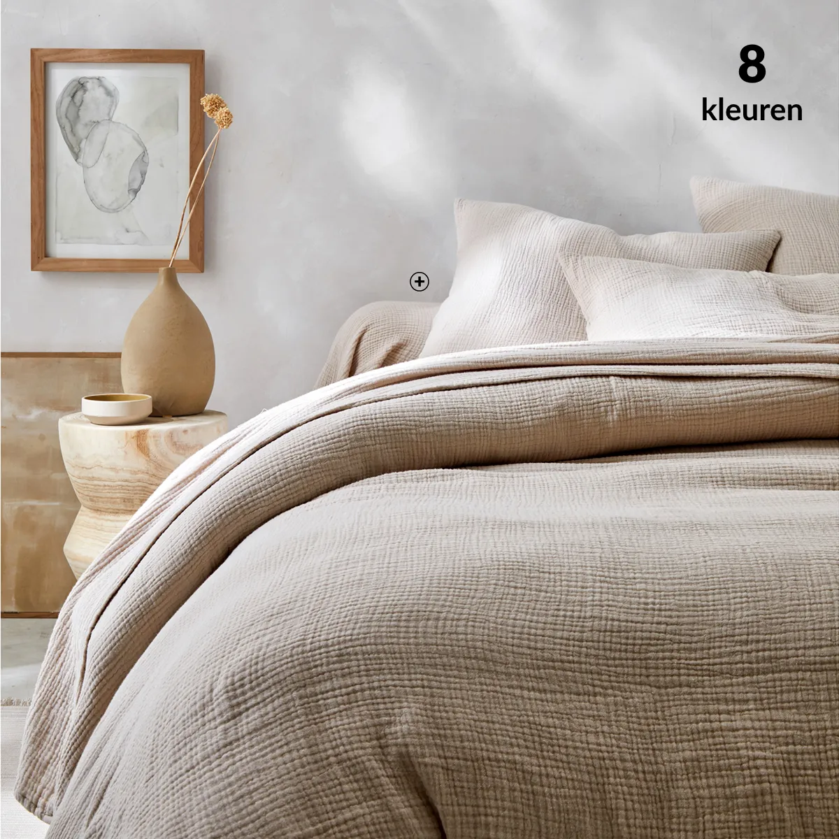 Effen beddengoed van drievoudig katoenen gaas in rustgevend blauw, ademende stof voor elk seizoen – blog blancheporte