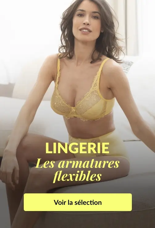 Une large sélection de lingerie avec armatures flexibles est disponible chez Blancheporte