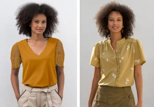 Geniet van een brede selectie effen tops of tops met print voor vrouwen van 34 tot 58!
