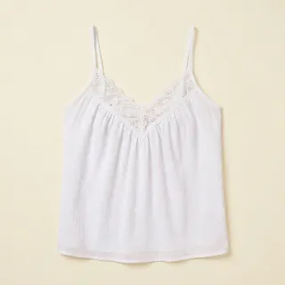 Witte macramé top met V-hals, getextureerd katoen, verstelbare bandjes - Blancheporte Blog