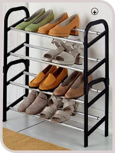Uittrekbaar schoenenrek in grijs, goedkoop | Blancheporte