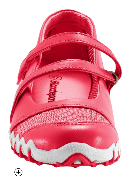 Ultrasoepele sportballerina's met klittenbandsluiting, profielzool, kleur koraal - Blog Blancheporte