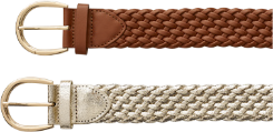 Ceinture tressée femme à boucle ovale dorée pas cher | Blancheporte