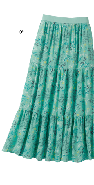Jupon court volanté Jupon court femme volanté imprimé fleuri crépon vert bleu pas cher | Blancheporte