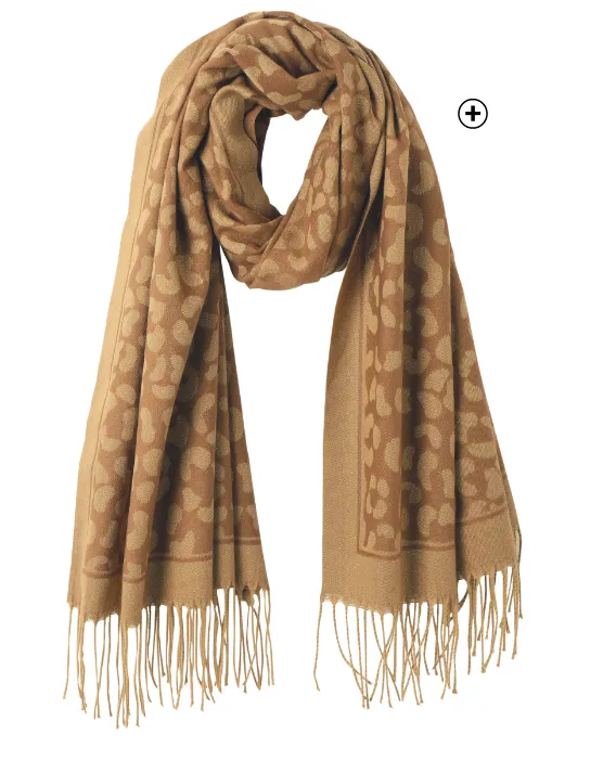 Accessoires bij een outfit: sjaal voor dames met dierenhuidmotief in beige, goedkoop | Blancheporte
