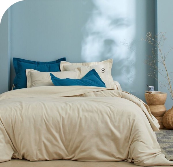 Effen bedlinnen in flanel Bedlinnen van 100% katoenen flanel Colombine® in effen ivoorwit, goedkoop | Blancheporte