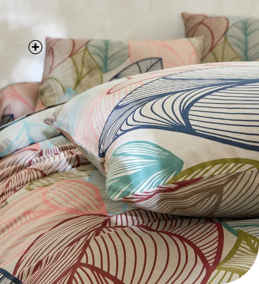 Dekbedovertrek in polykatoen beige met motieven – duurzaam en licht dekbedovertrek materiaal | Blancheporte