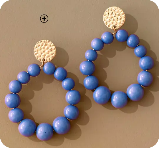 Boucles d'oreilles perles fantaisie bleues pas chères | Blancheporte