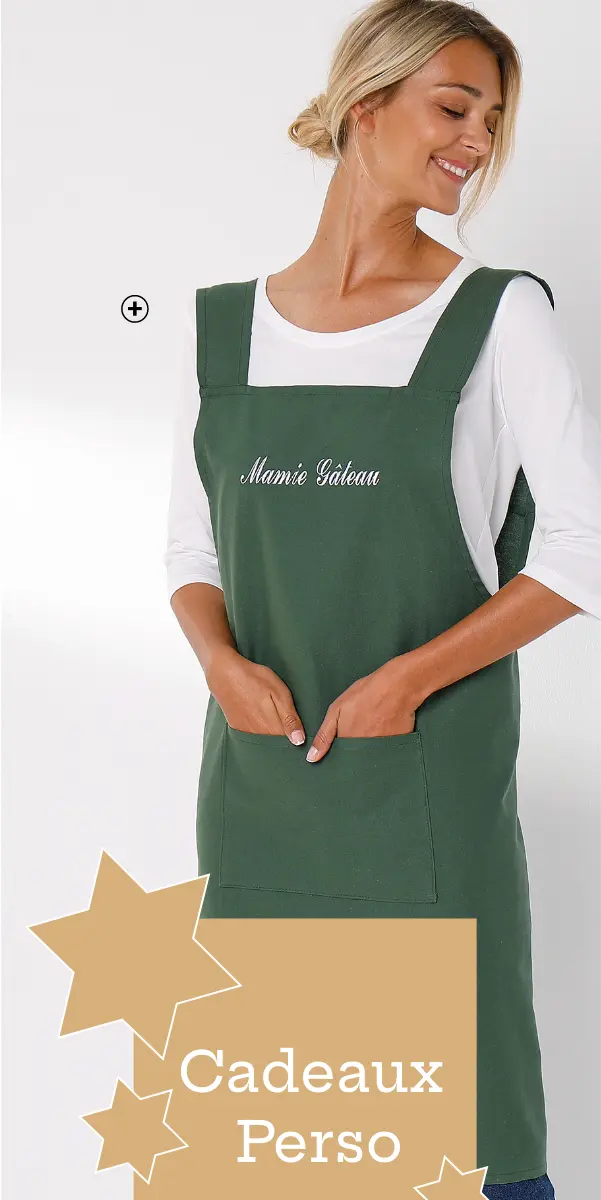 Tablier de cuisine japonais en coton personnalisable, parfait pour un cadeau | Blancheporte