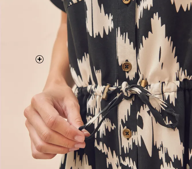 Robe saharienne à imprimés noirs - Blog Blancheporte