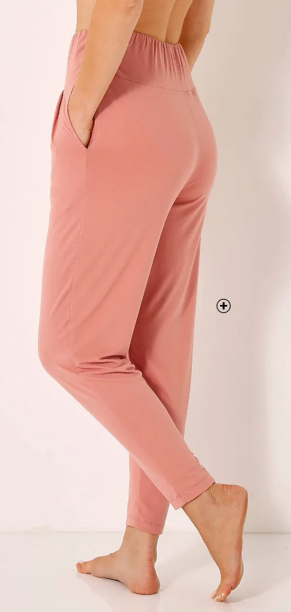 Yogabroek van soepele tricot, ultra comfortpasvorm, kleur perzik - Blog Blancheporte