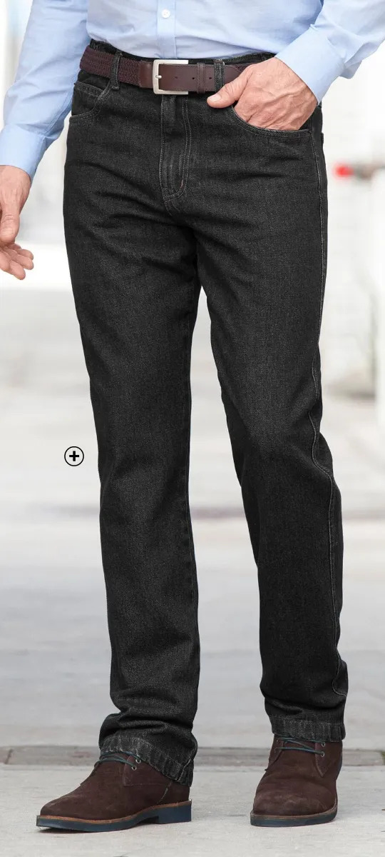 Jean pour homme avec ceinture élastiquée et côtes, confort optimal pas cher | Blancheporte