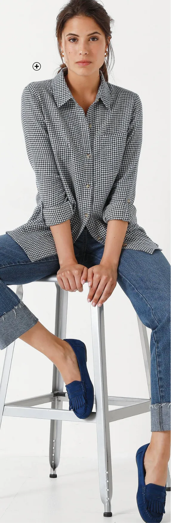 Oversized flanellen blouse met pied-de-poule motief – trendy en comfortabel | Blog Blancheporte