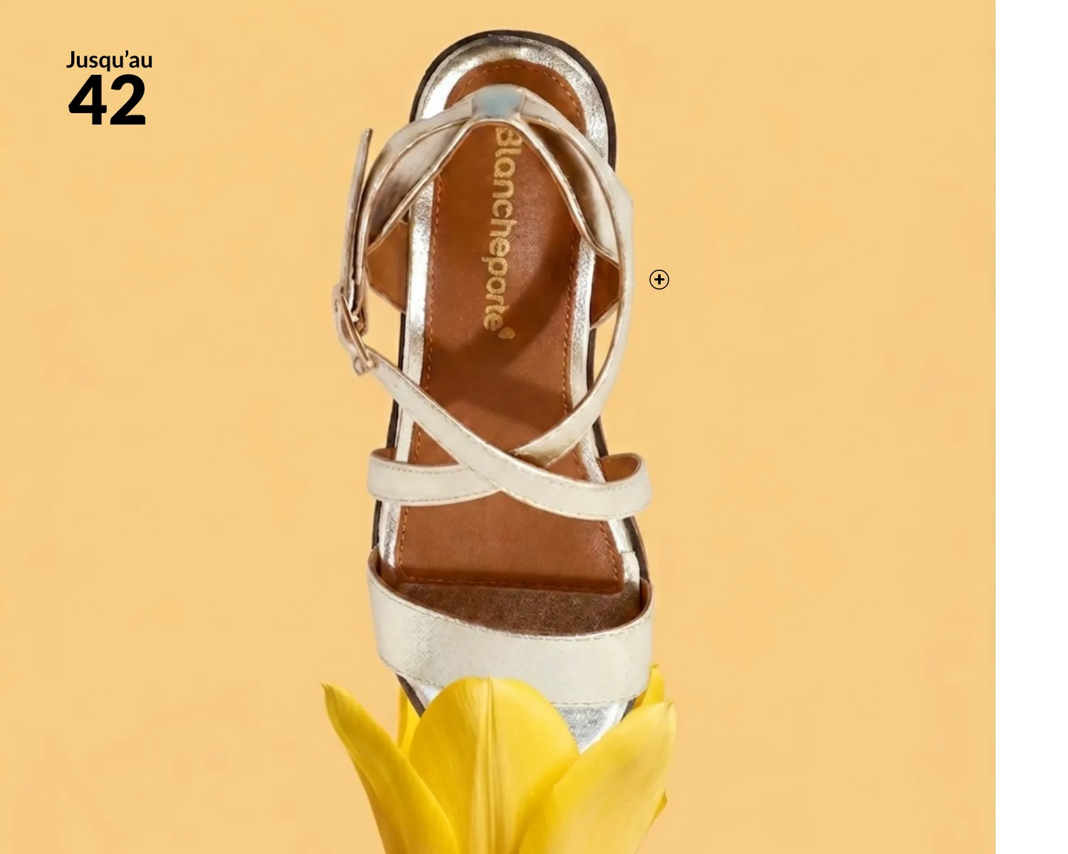 Sandales à brides croisées femme en cuir, talon plat, coloris doré - Blog Blancheporte
