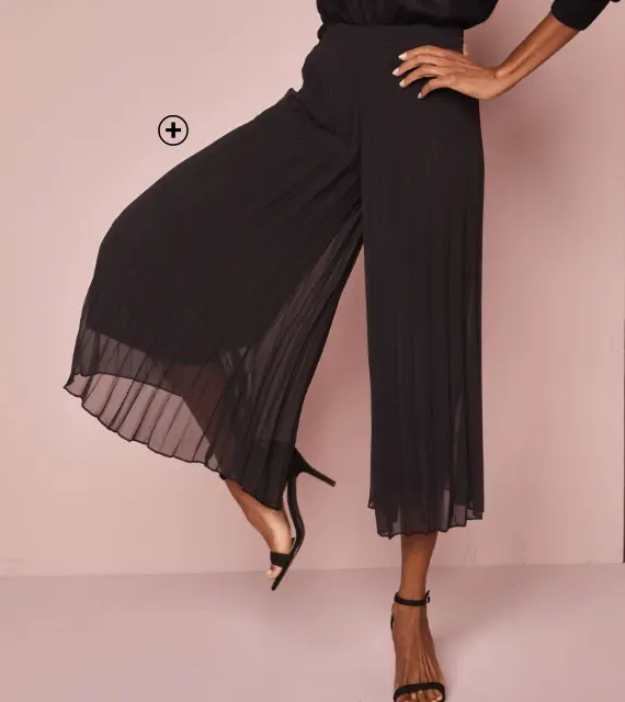 3/4-broek met elastische taille in plissévoile, voor een lichte en elegante stijl tijdens de feesten | Blancheporte